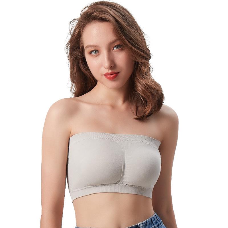 Plus-Size Wireless Double-Layer Bandeau Camisole with Removable Pads