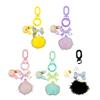 Bowknot Plush Ball Charm Keychains Sweet Cute Pendant Car Keyring Backpack Decoration Fashion Jewelry for Women Girls