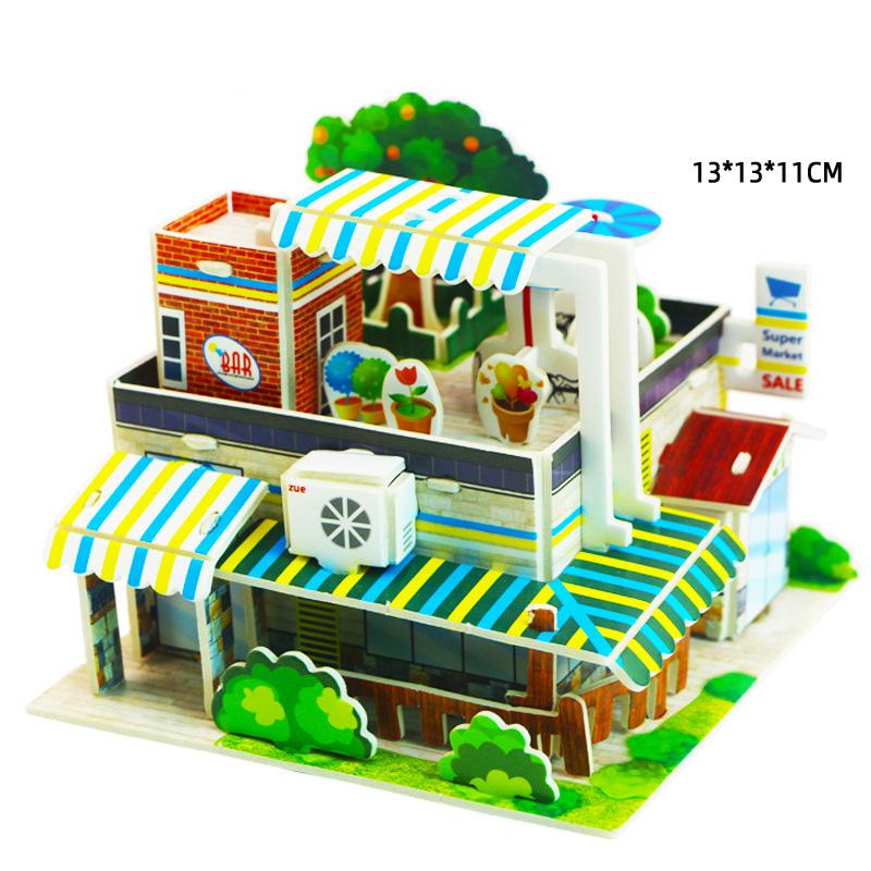 Villa House Castle Building Model 3D Cardboard Puzzle Jigsaw Toys Children's Interest Educational Toys Kids Gift