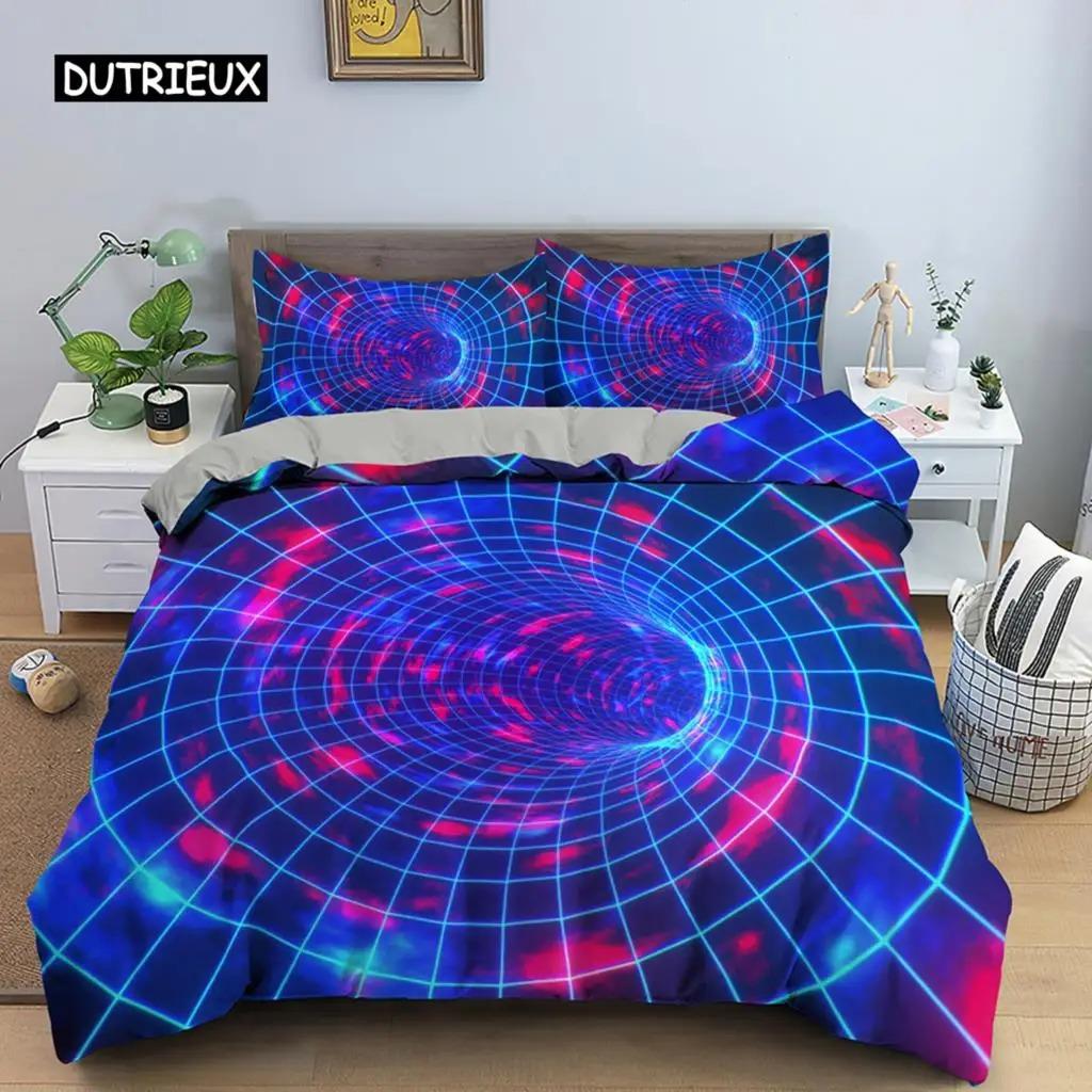 

3D Пододеяльник Психоделический Двуспальный Постельный Набор Роскошный Чехол для Одеяла с Застежкой-Молнией 23 предмета Размер Queen Полиэстер Комплекты Одеял 70x133cm 2pcs