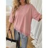 T-Shirt for Women Summer Leopard Plus Size Long Sleeve Top Round Neck Casual Stretch Loose-Fit T-Shirt