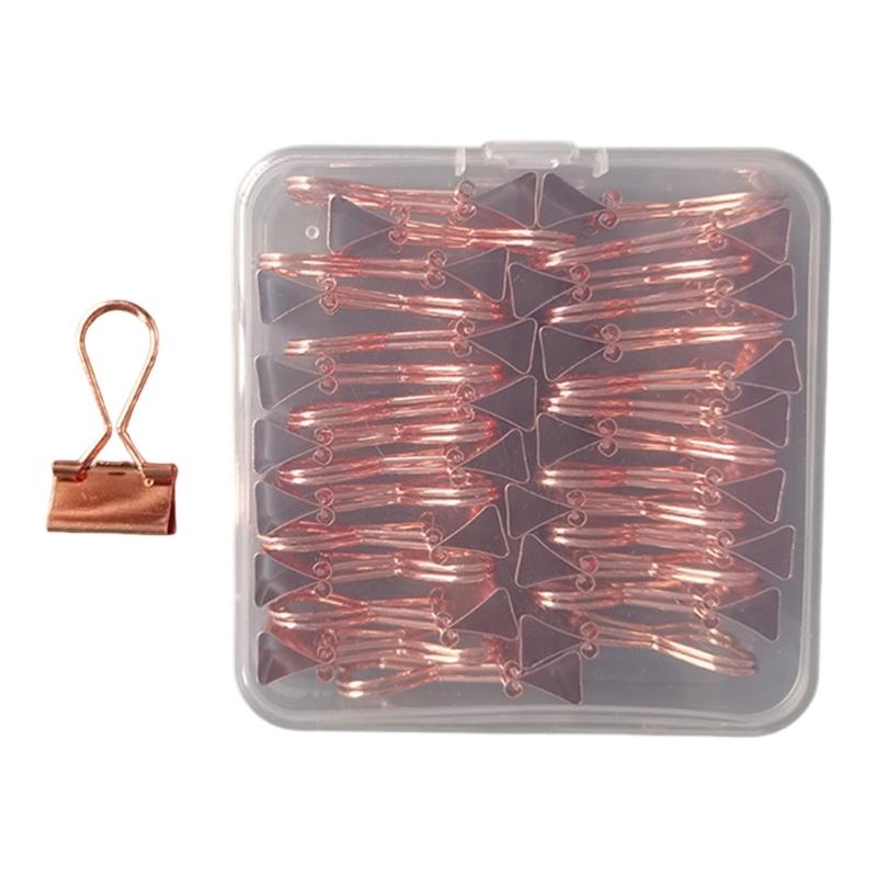 30 Pcs 19mm Paper Clips Heart Shape Binder Clips Bill Clips Foldback Clips Money Paper Clamps Document Clips for School