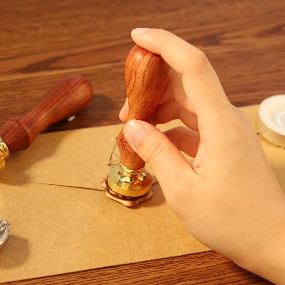 Wax Sealing Stamp Head Plant Pattern with Handle Creative Copper Seal Stamps Wedding Holiday Party Decorations