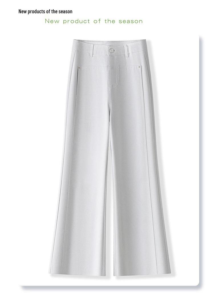 Pink High-Waisted Wide-Leg Micro-Flare Jeans for Women - 2025 Spring/Summer Collection