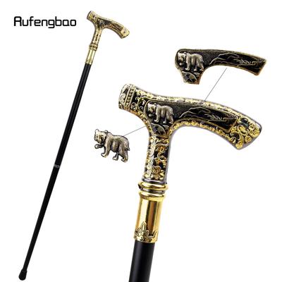 Gold Schwarz Luxus Bär Griff Gehstock Mode Dekorative Gehstock Gentleman Elegant Cosplay Gehstock Knauf Crosier 90 cm