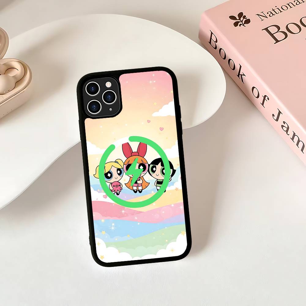 

P-Powerpuff-GirlS For IPhone 17 Air 16 E 15 14 13 12 11 Pro Max Plus PC Shock TPU Cover For Magsafe Phone Cover iPhone 16 pro