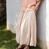 Women Vintage Skirts Summer Elastic Waist Solid Color Cloths Loose Female A-Line Skirts
