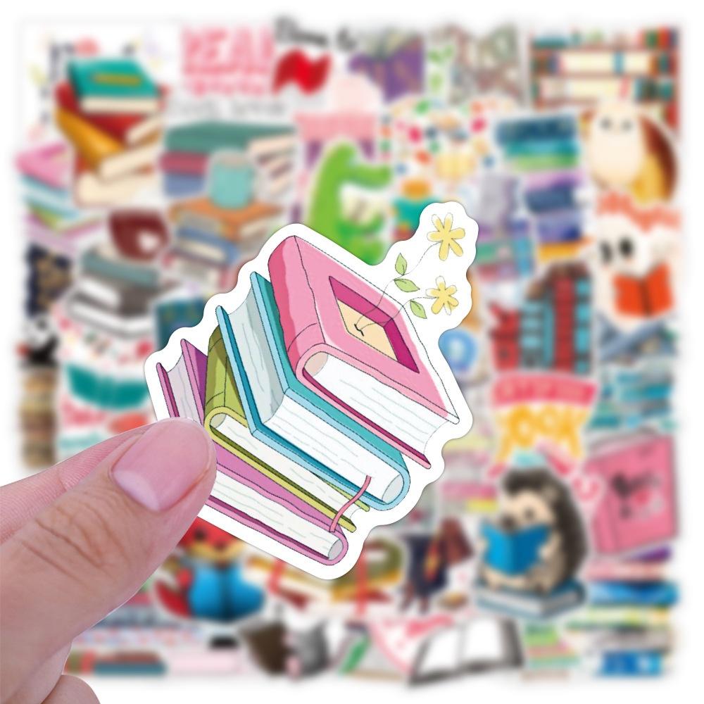 10/50Pcs Reading Book Stickers Inspiring Study Hard Stickers Creative Graffiti Stickers for DIY Luggage Laptop Skateboard Motorcycle Bicycle Stickers
