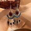 Yun Song Ling Retro Ethnic Fan-Shaped Tassel Earrings - Unique, Versatile Design