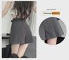 2024 Women's Summer High-Waisted Gray A-Line Skort: Slim, Loose, Pleated Shorts Skirt, Wide-Leg Design