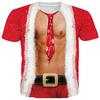 Lustiges Herren-Muskel-T-Shirt mit 3D-Brusthaaren und Sixpack-Print, Locker geschnittenes Scherz-T-Shirt
