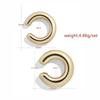 Vintage Simple Fake Piercing Metal Gold Color Ear Clips Asymmetry Round Clip Earrings for Women Fashion Heart Jewellery Gift