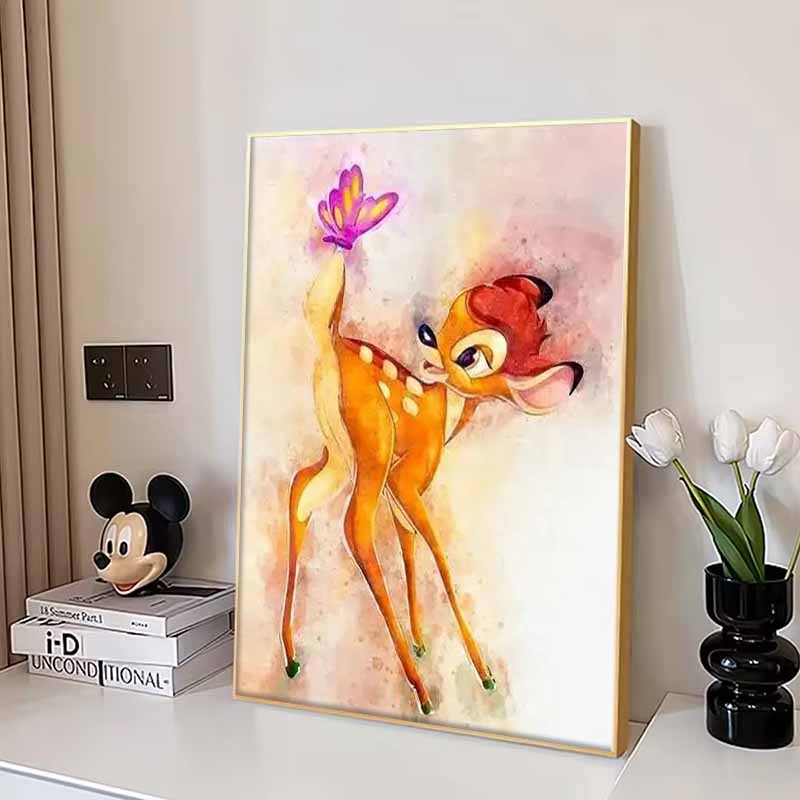 Disney Diamond Painting Bambi Bambi Watercolor Style, Healing Illustration DIY Craft, 5D Mosaic Embroidery Hobby Gift Home Decoration