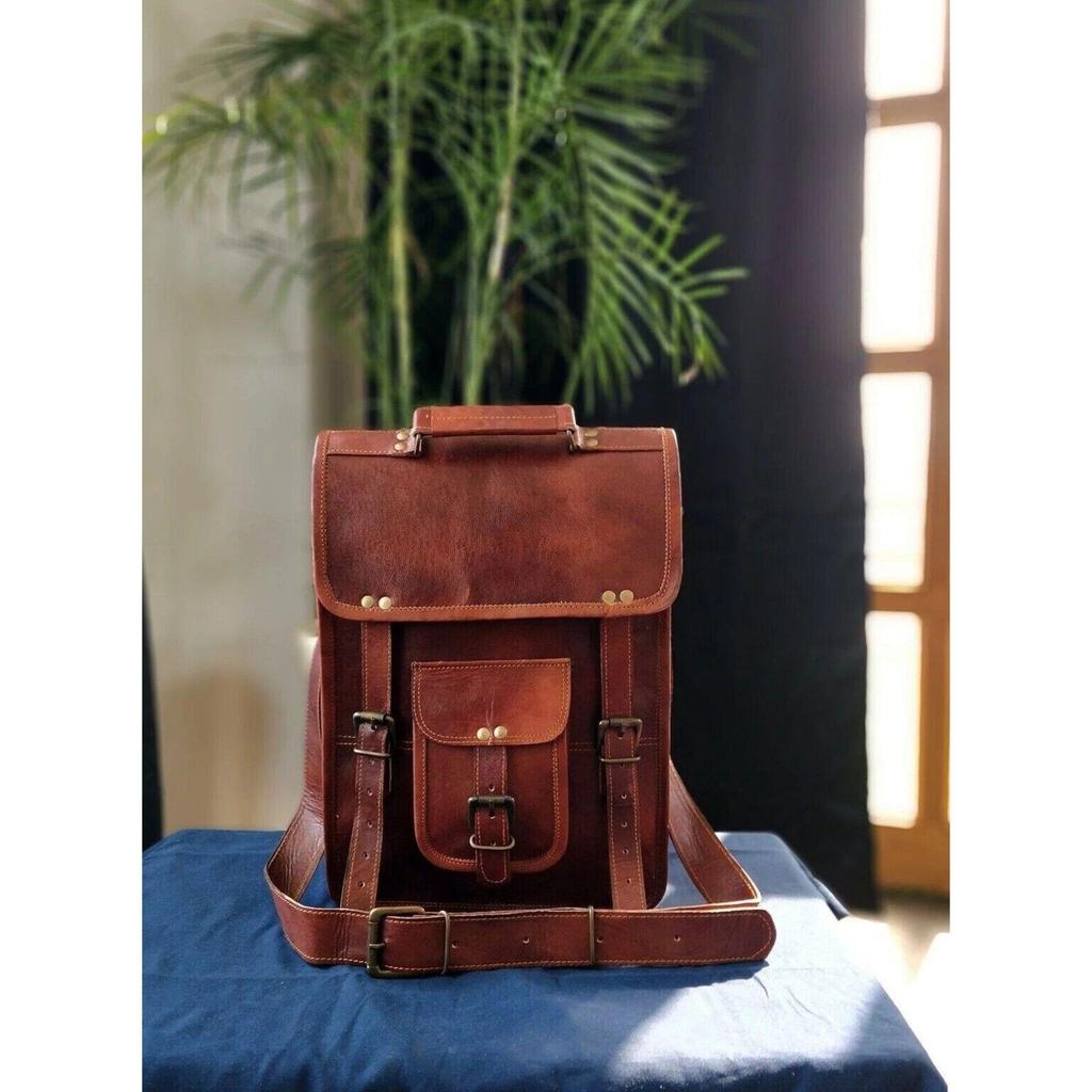 Bag Leather Messenger Shoulder Men's Vintage Brown Genuine Laptop Briefcase