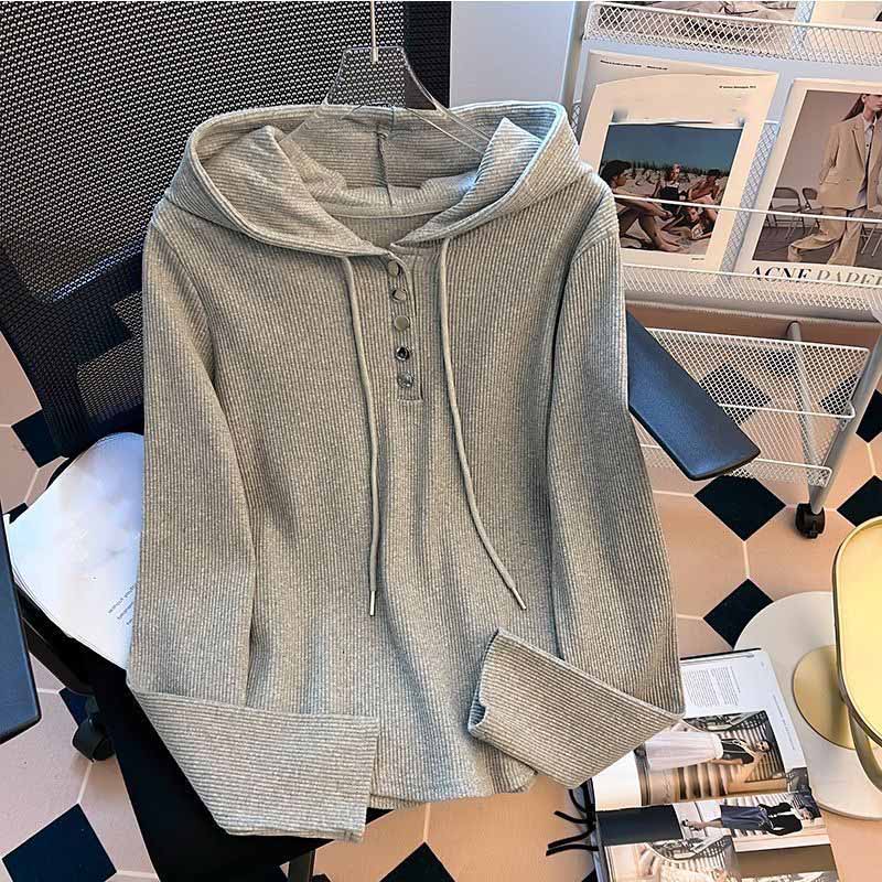 Kapuzenpullover Damen Bequeme Einfarbige Oberteile Sport Stretch Sweatshirt Tops