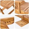Teak Sun Lounger with Table Solid Wood Brown