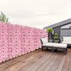 6pc 50cm*50cm Pink Cherry Blossom Artificial Plastic Privacy Fence Screen Realism Decorative Fences Garden Patio Balcony Railing