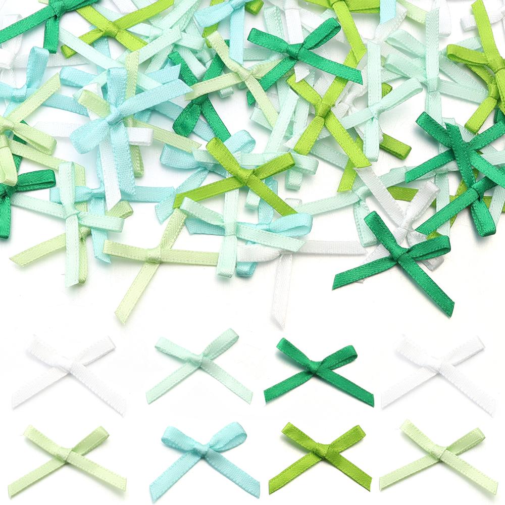 50Pcs/pack Color Ribbon Bows Fashion Small Size Satin Ribbon Bow DIY Handmade Crafts Hairpin Hair Grip for Party Home Decoration