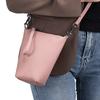 Stylish and Simple One-shoulder Messenger Bag, First-layer Cowhide Casual Mobile Phone Bag, Women's Mini Bucket Bag, Textured Women's Bag