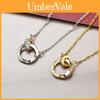 Chic Titanium Steel Necklace For Women Featuring Dazzling Double Ring And Geometric Shape For Trendy Look