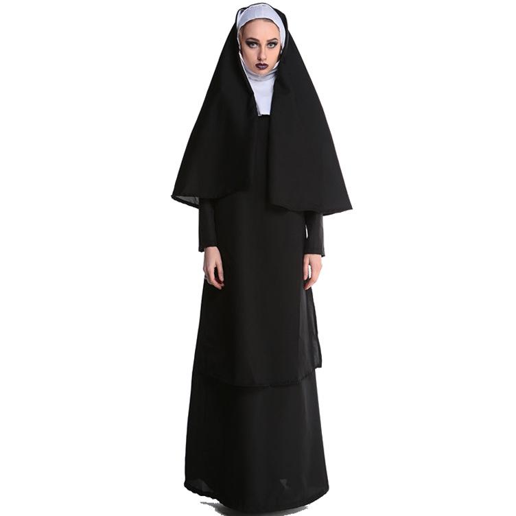 Halloween Nun & Priest Costume, M-XL - Middle Eastern Performance Outfit