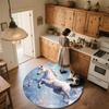 Snowflake Unicorn,Round Area Rug,Carpet Rug for Living Room Bedroom Sofa Playroom Decor,Non-slip Floor Mat