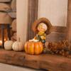 Autumn Harvest Home Decorations Figurine Ornament, Decorative Resin Statue, Turkey/Scarecrow/Pumpkin Collectibles for Halloween Tabletop Centerpiece