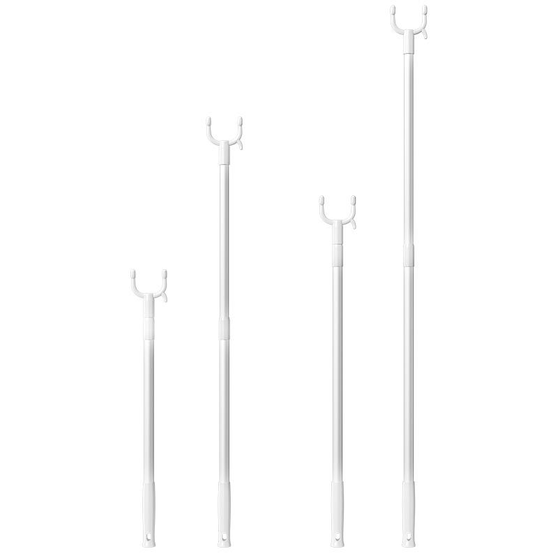 Retractable Adjustable Clothes Drying Pole with Thickened Fork for Dormitory or Balcony