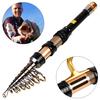 Wędka z włóknem węglowym, stalowe prowadnice ceramiczne, mini teleskopowa przenośna ultralekka wędka