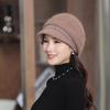 Autumn and Winter Solid Color Knitted Warm Knitted Hat for Mom Middle Aged and Elderly Female Duck Tongue Hat