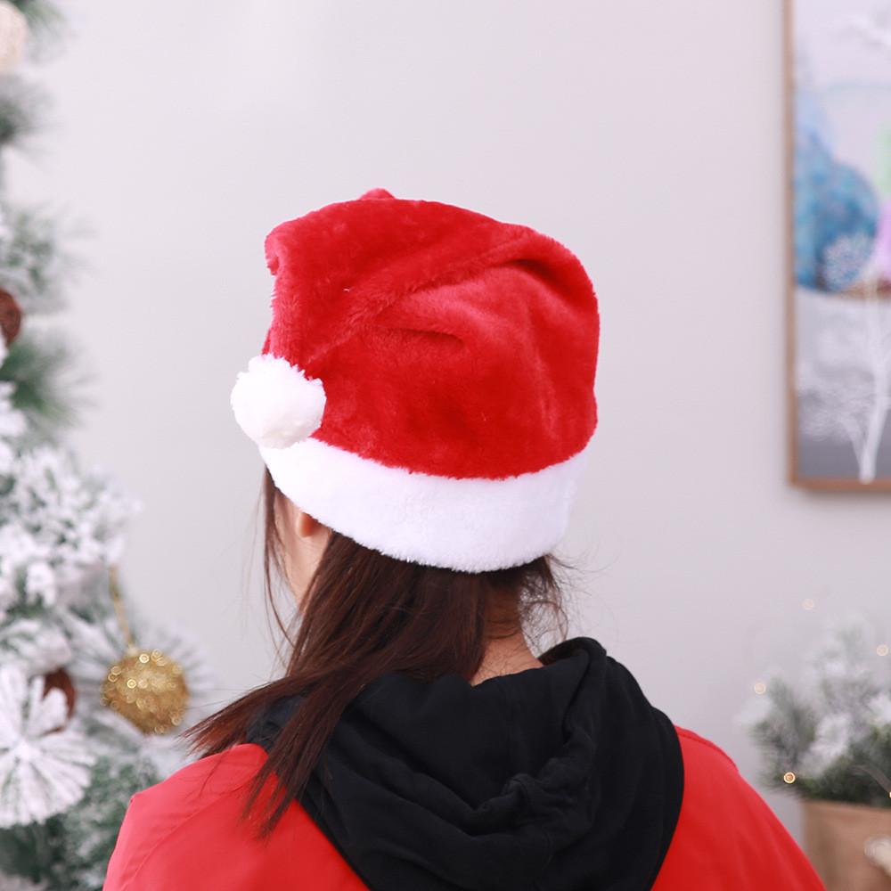 Red Short Comfortable Plush Santa Hat For Children And Adults Perfect For Holiday Celebrations