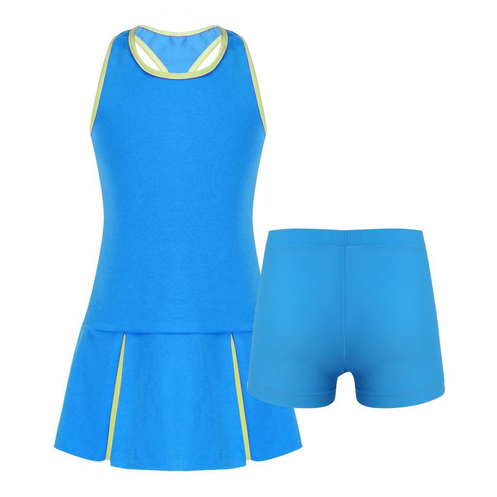 Kids Girls Golf Tennis Dress Outfits Sport Dress and Shorts for Running Gym Exercise Tennis Badminton