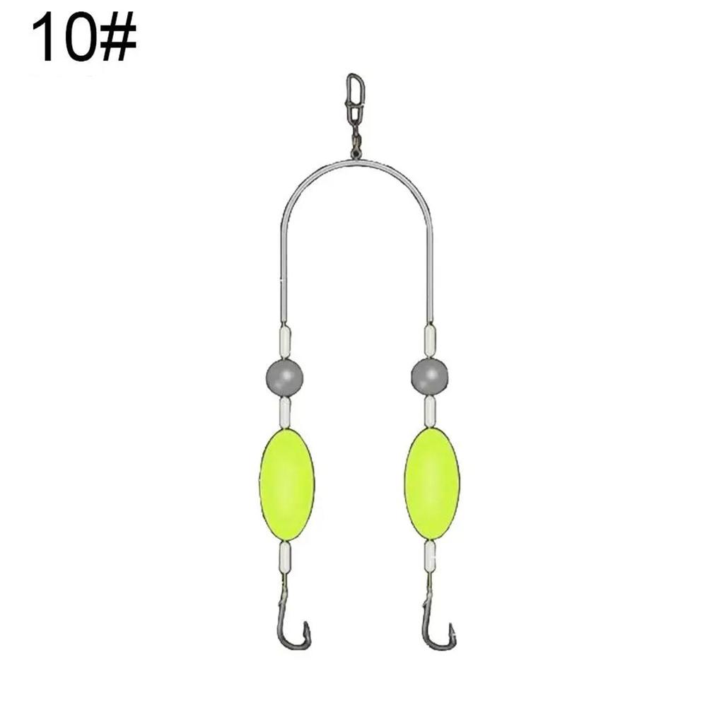 5Pcs Double Reverse Hooks Fishing Rig Smooth Casting Anti-Tangle Snag Resistant Split Hook Rig Freshwater Saltwater Jigging Fishing Accessories