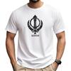 Khanda Singh  Gift For Punjabi Men Boys Kids Singh Sikh Symbole Tshirt Tops Plain Black T Shirts Men