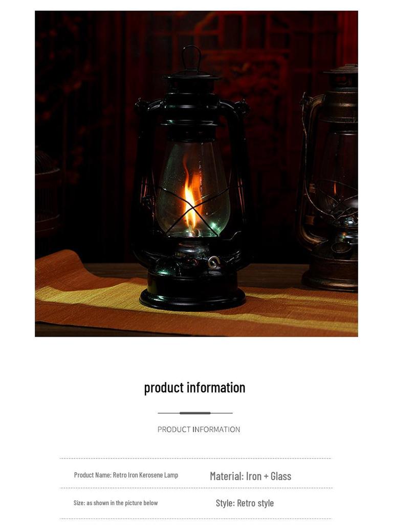 Vintage Handheld Kerosene Lantern: Antique-Style Outdoor and Household Lighting