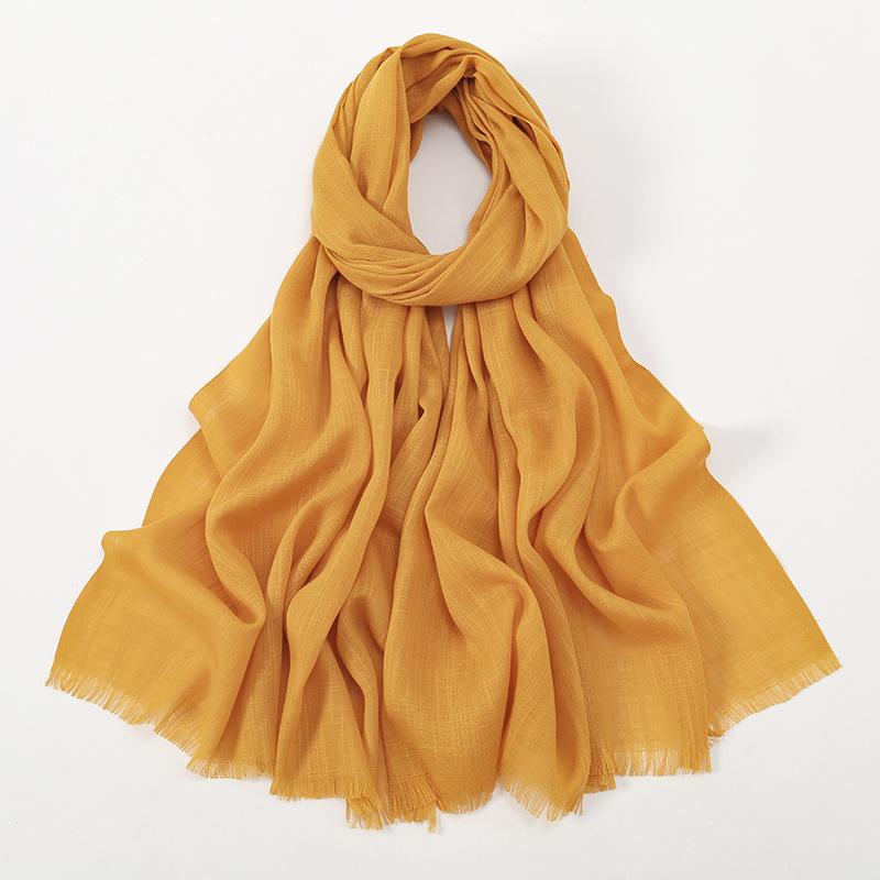 New Hot-selling Bamboo Cotton Solid Color Long Towel, Boutique Breathable Women's Versatile Bag Head Soft Scarf