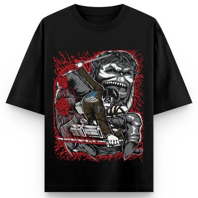 Attack On Titan AnimeZeke Jaeger Printing Oversized Cotton Tshirt Men and Women Harajuku Casual Summer Absorb Sweat Tee