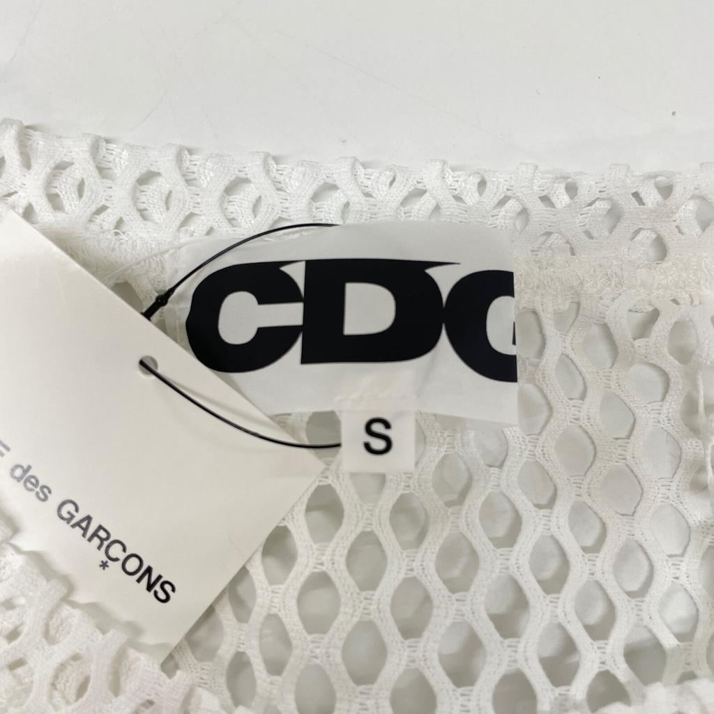 CDG 24Stainless Steel White Oversized Mesh T-Shirt tops S White blackUsed