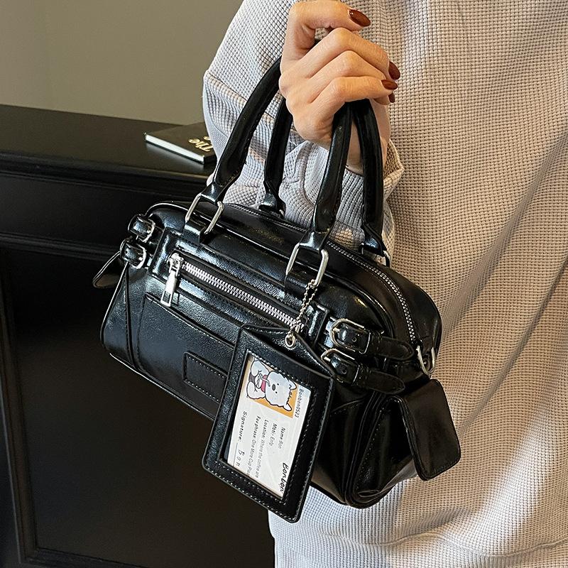 Trend fashion locomotive style personalized handbag bag versatile commuter high texture messenger bag women