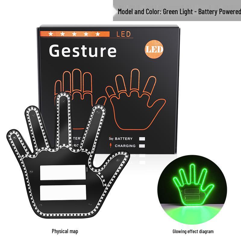 Car LED Multicolor Gesture Light: Seven-Color Glowing Palm Warning & Atmosphere Decoration