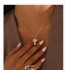 Elegant Rhinestone Double Cross Clavicle Necklace: Stainless Steel, High-End, Versatile Fashion Jewelry for Women
