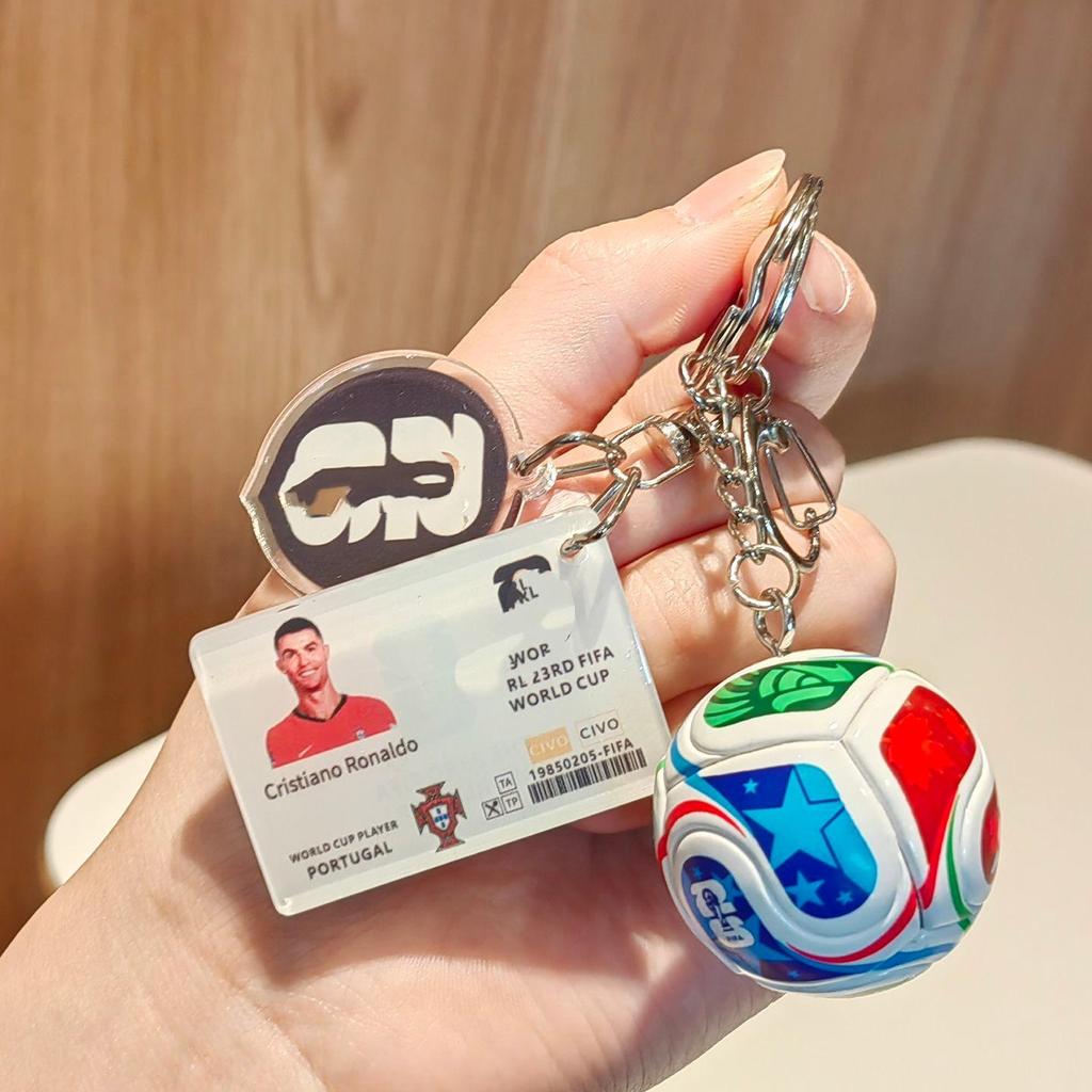 Messi Ronaldo Football Keychain - 2026 World Cup Player Gift Set