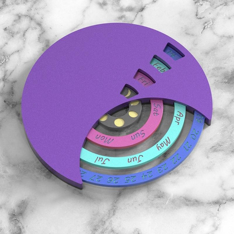 3x Silicone Calendar Disc Mold Moon Calendar Mold Perpetuals Calendar Disks Mold Rotatable Circular Wall Hanging Decor