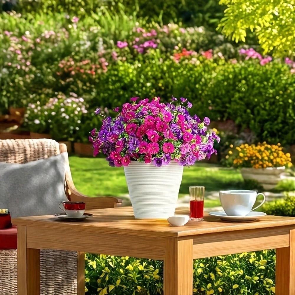 UV Resistant Artificial Morning Glory Flowers Lifelike Simulation Silk Flower  Outdoor