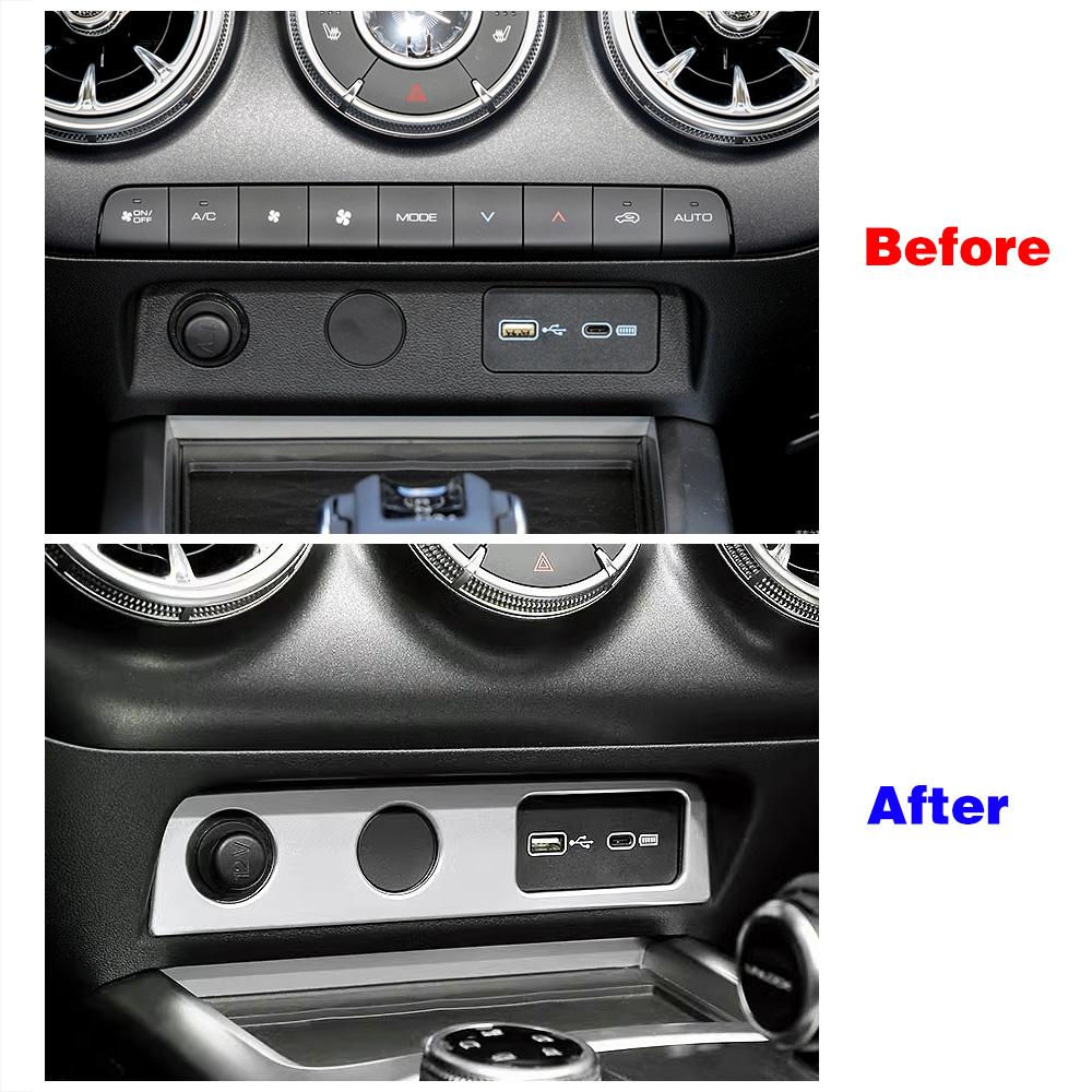 Für GWM Tank 300 2024 2024 Mittelkonsole Zigarettenanzünder USB-Schnittstelle Panel Rahmenabdeckung Zierleiste Innenraumzubehör Dekor