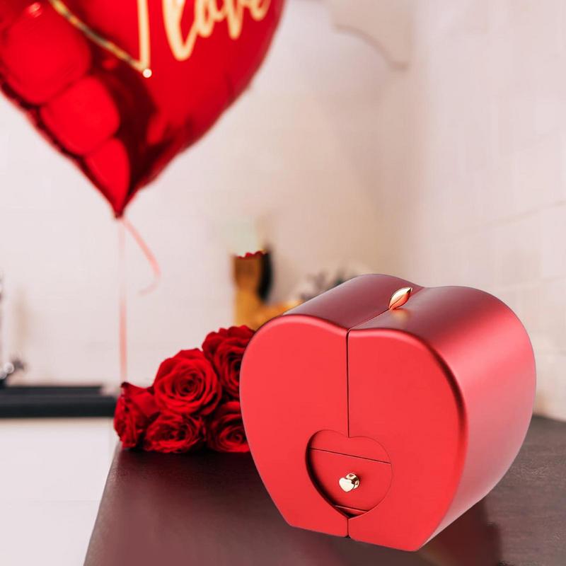 Eternal Flower Apples Christmas Gift Box Rose Flower Birthday Party Valentine's Day Gifts Forever Love Jewelry Box Holder