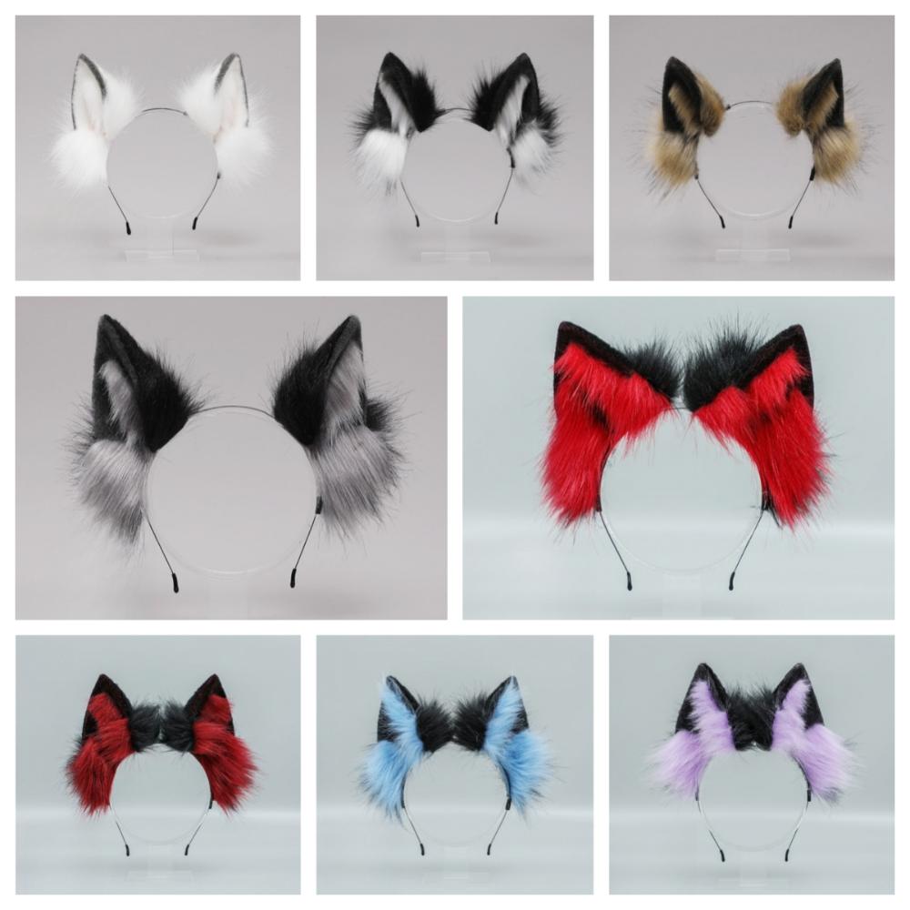 Animals Cat Ears Headband Lolita Furry Cosplay Headwear Cute Wolf Dog Hair Band  Student