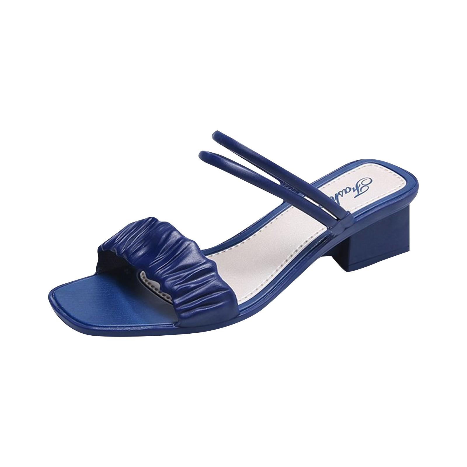 Женские сандалии и тапочки двойного назначения на танкетке с мягкой подошвой с квадратным — фото 3