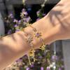 Flower Star Jewelry Bracelet With Purple Gemstone For Women Summer