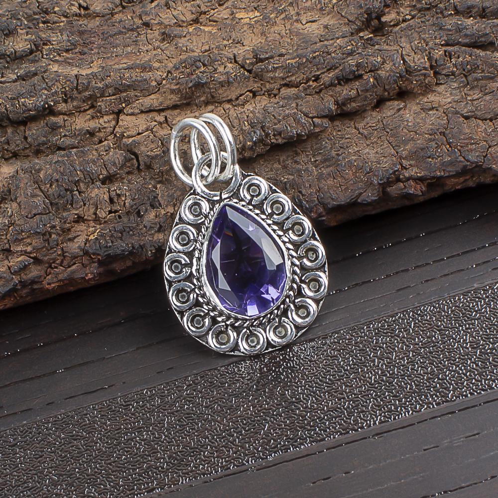 

Подвеска с иолитом, Подвеска из стерлингового серебра 925 пробы, Прекрасное украшение с драгоценным камнем, Духовная подвеска с иолитом ручной работы для подарка 1.02 Inches фиолетовый